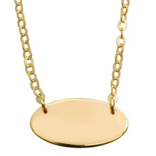 Load image into Gallery viewer, Sterling Silver Gold Plated Small Oval Disc Necklace