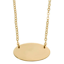 Load image into Gallery viewer, Sterling Silver Rose Gold Plated Medium Oval Disc Necklace