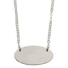 Load image into Gallery viewer, Sterling Silver Rhodium Plated Medium Oval Disc Necklace