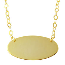 Load image into Gallery viewer, Sterling Silver Gold Plated Large Oval Disc Necklace
