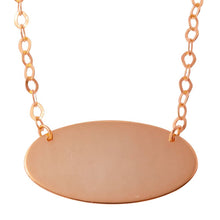 Load image into Gallery viewer, Sterling Silver Rose GoldPlated Large Oval Disc Necklace