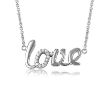 Load image into Gallery viewer, Sterling Silver Rhodium Plated Word Necklace  LOVE