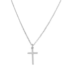 Load image into Gallery viewer, Sterling Silver Rhodium Plated Cross Pendant With Chain