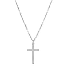 Load image into Gallery viewer, Sterling Silver Rhodium Plated Cross Pendant With Chain