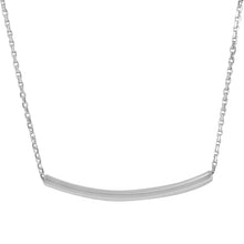 Load image into Gallery viewer, Sterling Silver Rhodium Plated Curve Bar Necklace