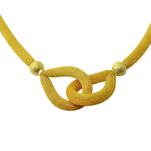 Load image into Gallery viewer, Sterling Silver GoldPlated Interlocking Accent Mesh Necklace
