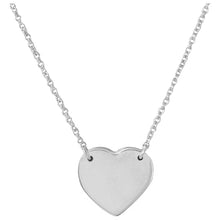 Load image into Gallery viewer, Sterling Silver Rhodium Plated High Polished Heart Necklace
