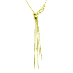 Sterling Silver Gold Plated Adjustable Lariat Necklace With Tassel End