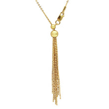 Load image into Gallery viewer, Sterling Silver Gold Plated Adjustable Multi Strands Beaded Drop Necklace