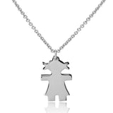 Sterling Silver Rhodium Plated Baby Girl Necklace
