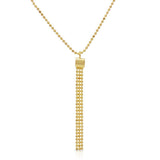 Sterling Silver Gold Plated DC Bead Chain with Dangling Trio Pendant Necklace
