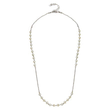 Load image into Gallery viewer, Sterling Silver Rhodium Plated Synthetic Pearl Beads Necklace