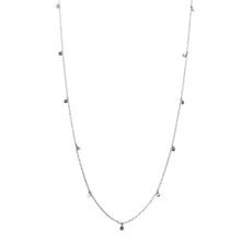 Load image into Gallery viewer, Sterling Silver Rhodium Plated Dangling Circle Confetti Long Necklace