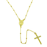 Sterling Silver Gold Plated Rosary Beaded Necklace