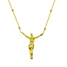 Load image into Gallery viewer, Sterling Silver Gold Plated Religious Beaded Necklace