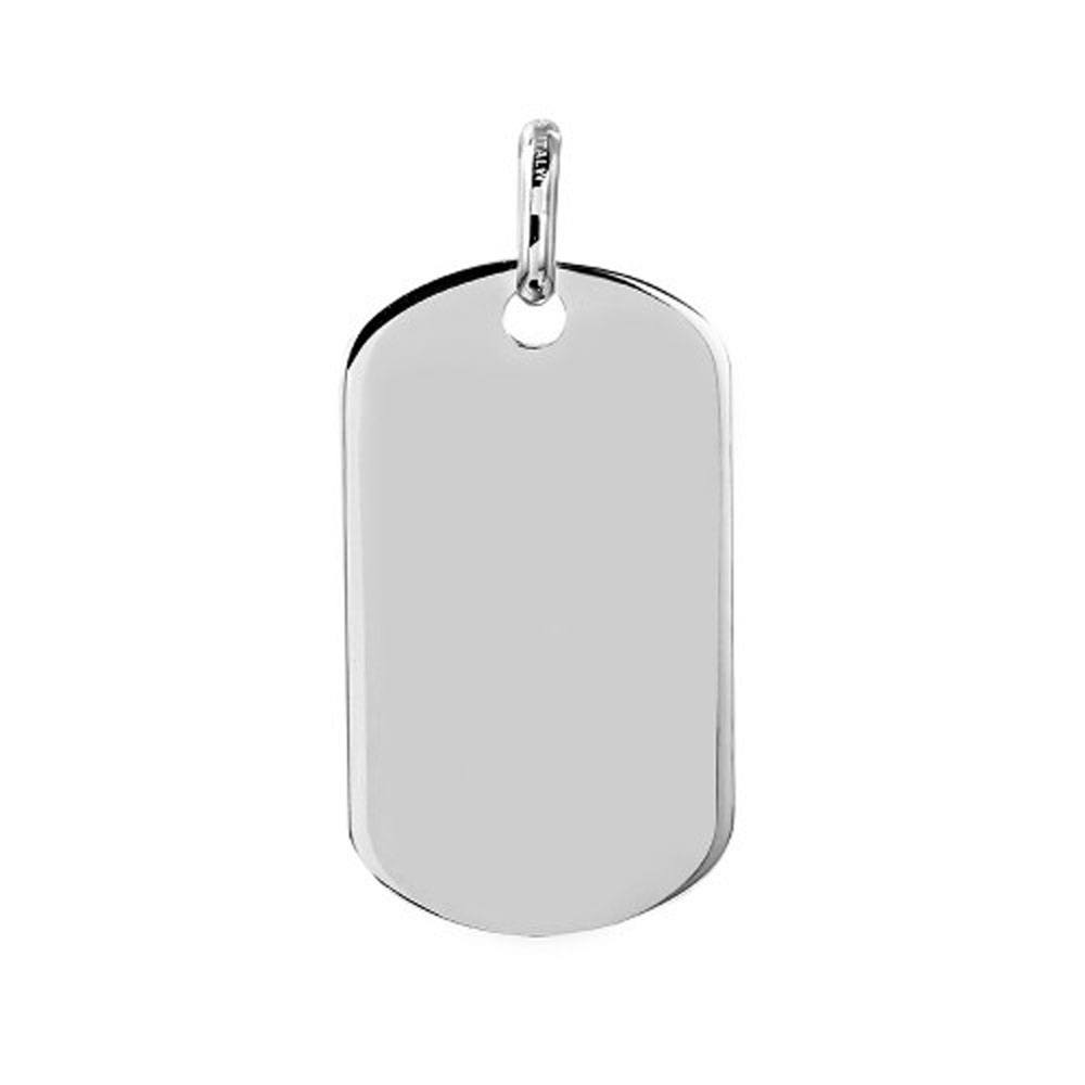 Sterling Silver Plain Dogtag Pendant