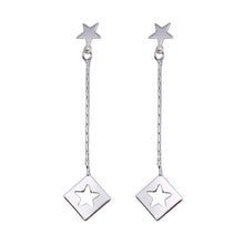 Load image into Gallery viewer, Sterling Silver Rhodium Plated  Open Dangling Wire Heart Hook Earrings
