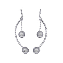 Load image into Gallery viewer, Sterling Silver Rhodium Plated Ball And Rope Shape Earrings