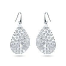 Load image into Gallery viewer, Sterling Silver Rhodium Plated Pear Shape Earrings
