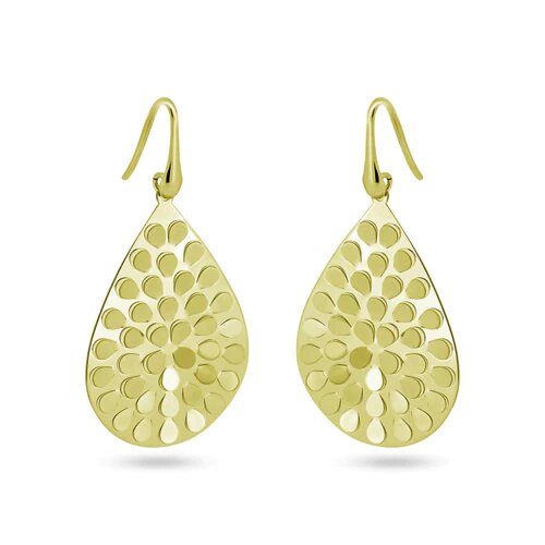 Sterling Silver Gold Plated Pear Shape Earrings