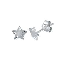 Load image into Gallery viewer, Sterling Silver Rhodium Plated DC Star Earrings