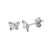 Sterling Silver Rhodium Plated DC Butterfly Earrings