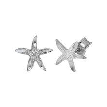 Load image into Gallery viewer, Sterling Silver Rhodium Plated DC Starfish Earrings