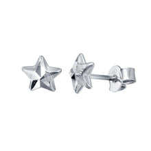 Load image into Gallery viewer, Sterling Silver Rhodium Plated DC Star Earrings
