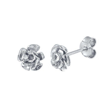 Load image into Gallery viewer, Sterling Silver Rhodium Plated Flower Earrings