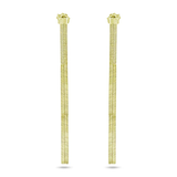 Sterling Silver Gold Plated Herringbone Dangling Stud Earrings