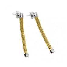 Load image into Gallery viewer, Sterling Silver Gold Plated Stylish Dangling Long Stud Earrings with Friction Back Post
