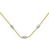 Sterling Silver Gold Plated Three Bead Necklace
