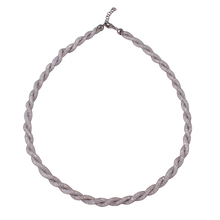 Load image into Gallery viewer, Sterling Silver Black Rhodium Plated Rope-Mesh Inlay Swarovski Crystals Necklace