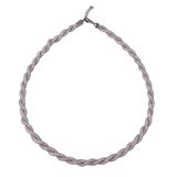 Sterling Silver Black Rhodium Plated Rope-Mesh Inlay Swarovski Crystals Necklace