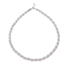 Load image into Gallery viewer, Sterling Silver Rhodium Plated Rope-Mesh Inlay Swarovski Crystals Necklace