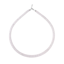 Load image into Gallery viewer, Sterling Silver Rhodium Plated Mesh Inlay Swarovski Crystals Necklace