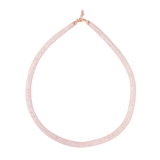 Sterling Silver Rose Gold Plated Mesh Inlay Swarovski Crystals Necklace