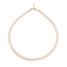 Load image into Gallery viewer, Sterling Silver Gold Plated Mesh Inlay Swarovski Crystals Necklace