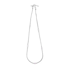 Load image into Gallery viewer, Sterling Silver Black Rhodium Plated Mesh Embedded CZ Thin Italian Necklace