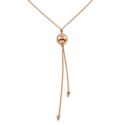 Sterling Silver Rose Gold Plated Drop Bead Necklace