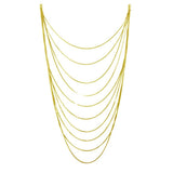Sterling Silver Gold Plated Multiple Chain Necklace