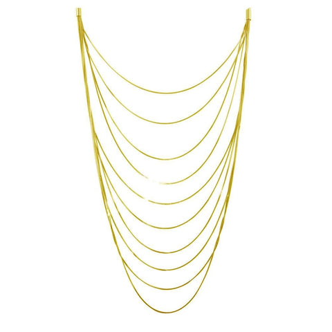 Sterling Silver Gold Plated Multiple Chain Necklace