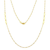 Sterling Silver Gold Plated Alternating Bead Crescent Moon Necklace
