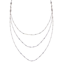 Load image into Gallery viewer, Sterling Silver Rhodium Plated Multi Chain Bar Necklace