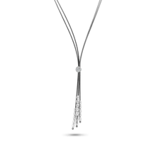 Load image into Gallery viewer, Sterling Silver Black Rhodium Plated Multi Beads Accent Cable Chain Necklace