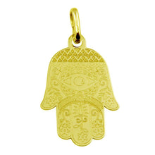 Load image into Gallery viewer, Sterling Silver Gold Plated Small Hamsa Pendant