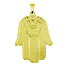Load image into Gallery viewer, Sterling Silver Gold Plated Large Hamsa Pendant