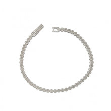 Load image into Gallery viewer, Sterling Silver Rhodium Plated Multiple Clear Micro Pave Tennis CZ Bracelet