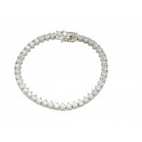 Sterling Silver Rhodium Plated Multiple Circle Clear Tennis Micro Pave CZ Bracelet