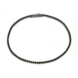 Sterling Silver Black Rhodium Plated Multiple Circle Black Tennis Micro Pave CZ Bracelet